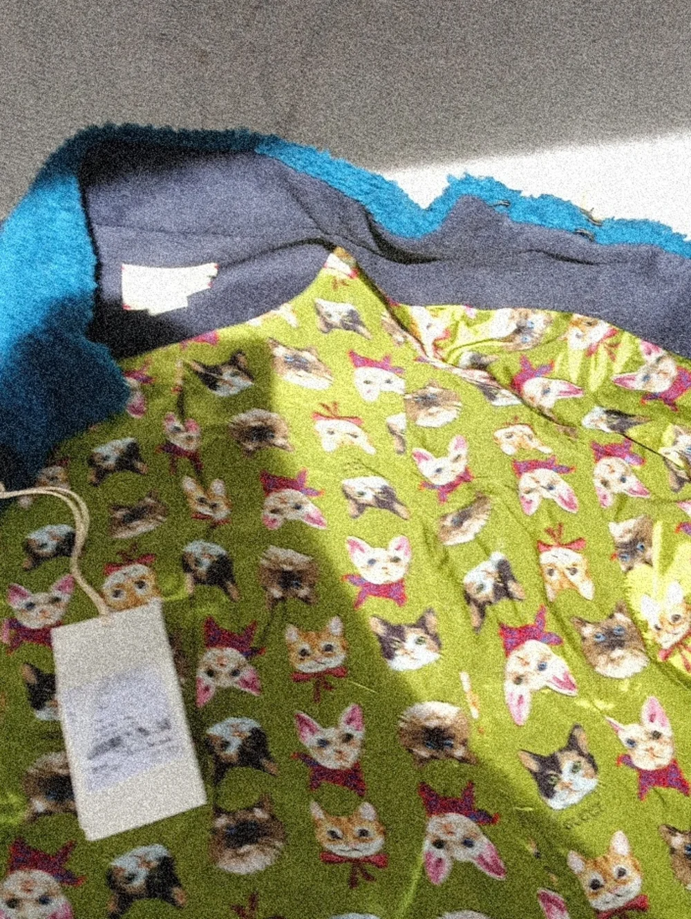 Gucci Kids Navy Pea Coat with Blue Trim & Pink Cuffs